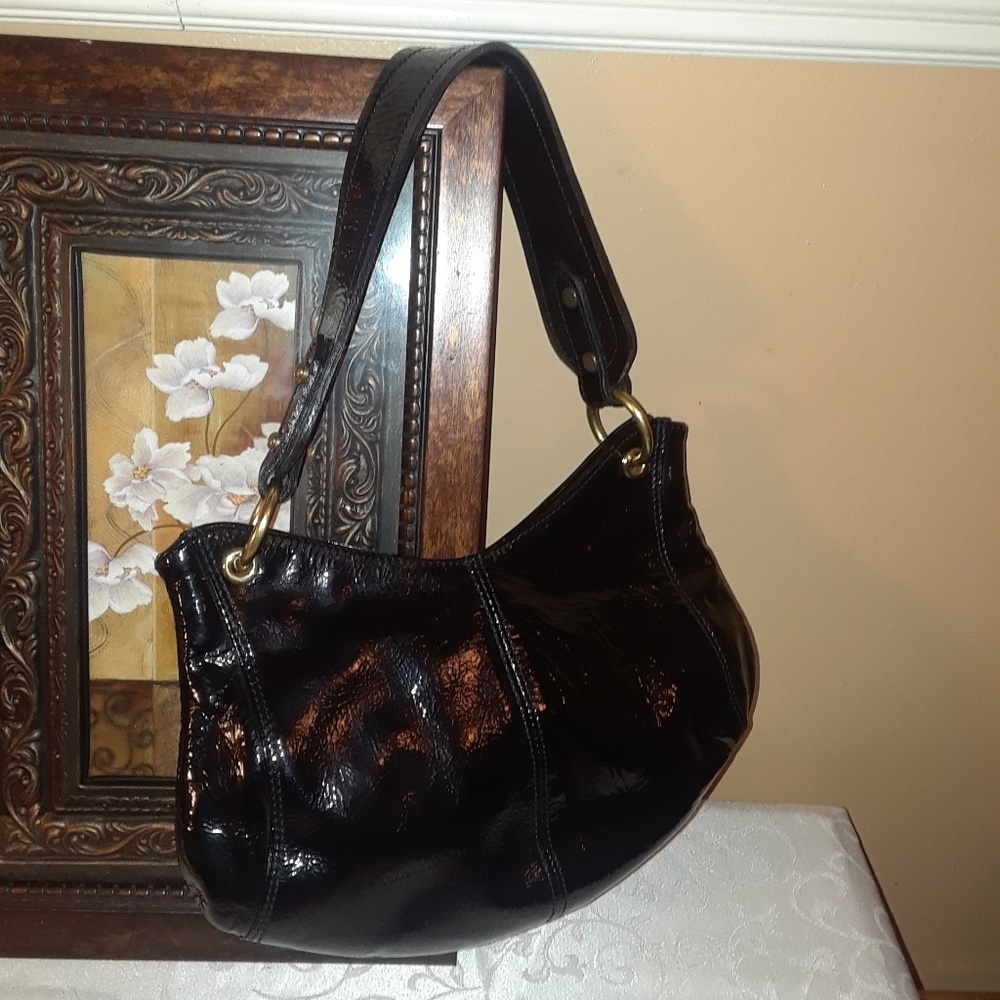 Christopher Kon Black Patent Leather Handbag